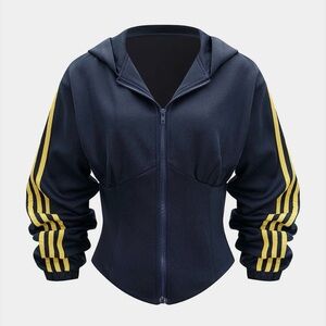 NWOT Women's Navy and Yellow Striped Track Suit